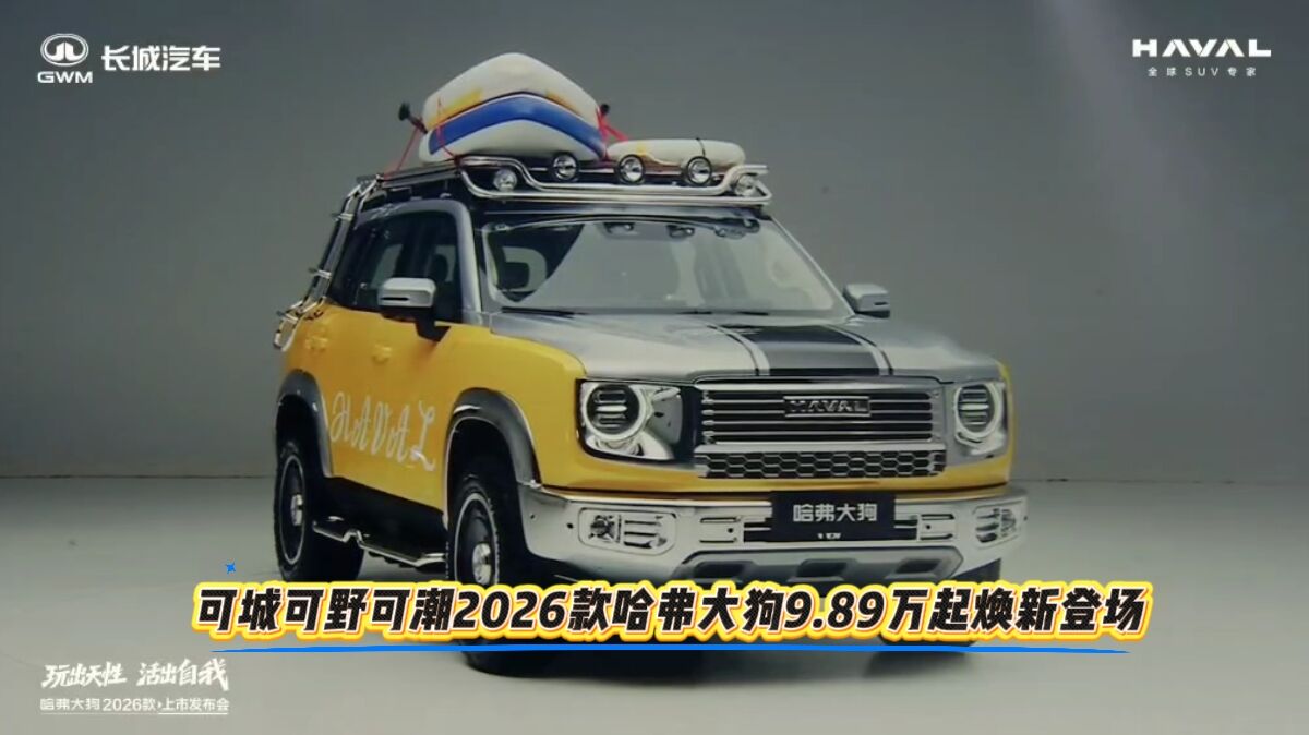 可城可野可潮,2026款哈弗大狗9.89万起焕新登场