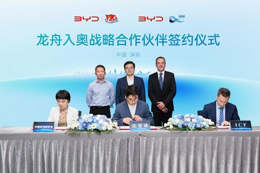 比亚迪与国际皮划艇联合会和中国皮划艇协会达成战略合作,共同推动龙舟入奥